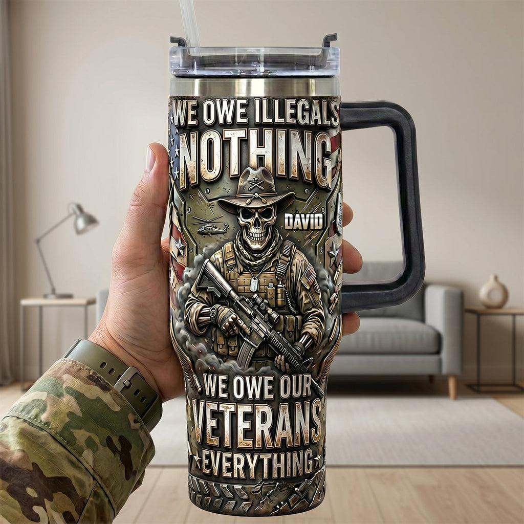 Honor Veteran Colorful 40oz Tumbler With Handle - Personalized Gifts For Veterans 03tytn240626