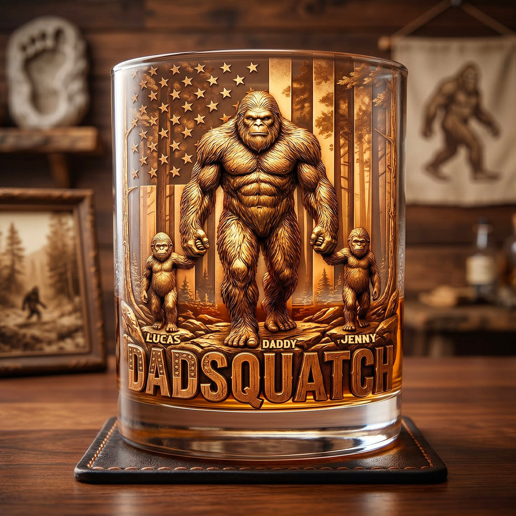 Wild Dad Energy Round Glass - Personalized Gifts For Dads 04NATN010526