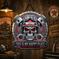 This Is My Happy Place Biker Garage Cut Metal Sign - Personalized Gifts For Bikers 05nadh040626