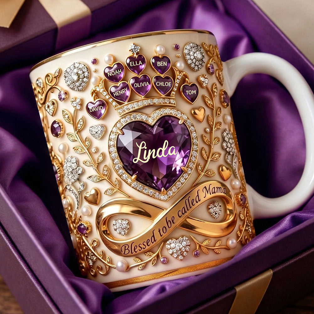 Crystal Heart Coffee Mug - Personalized Gifts For Moms And Grandmas 02padt100326