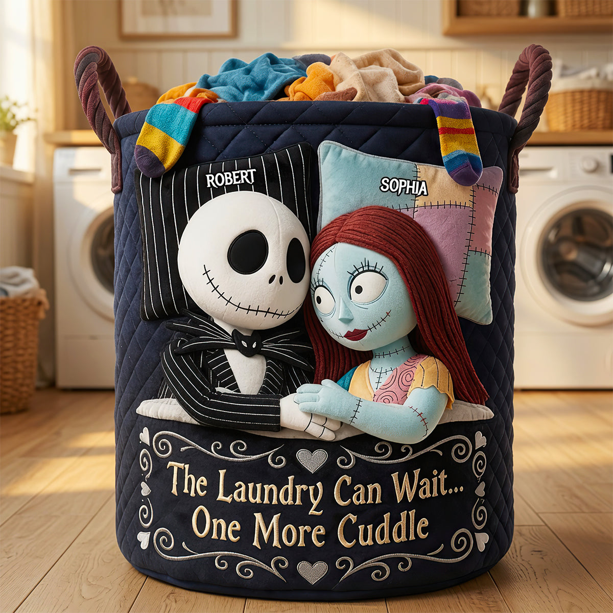 One More Cuddle Quilted Laundry Basket - Personalized Gifts For Couple 01OHDT130726