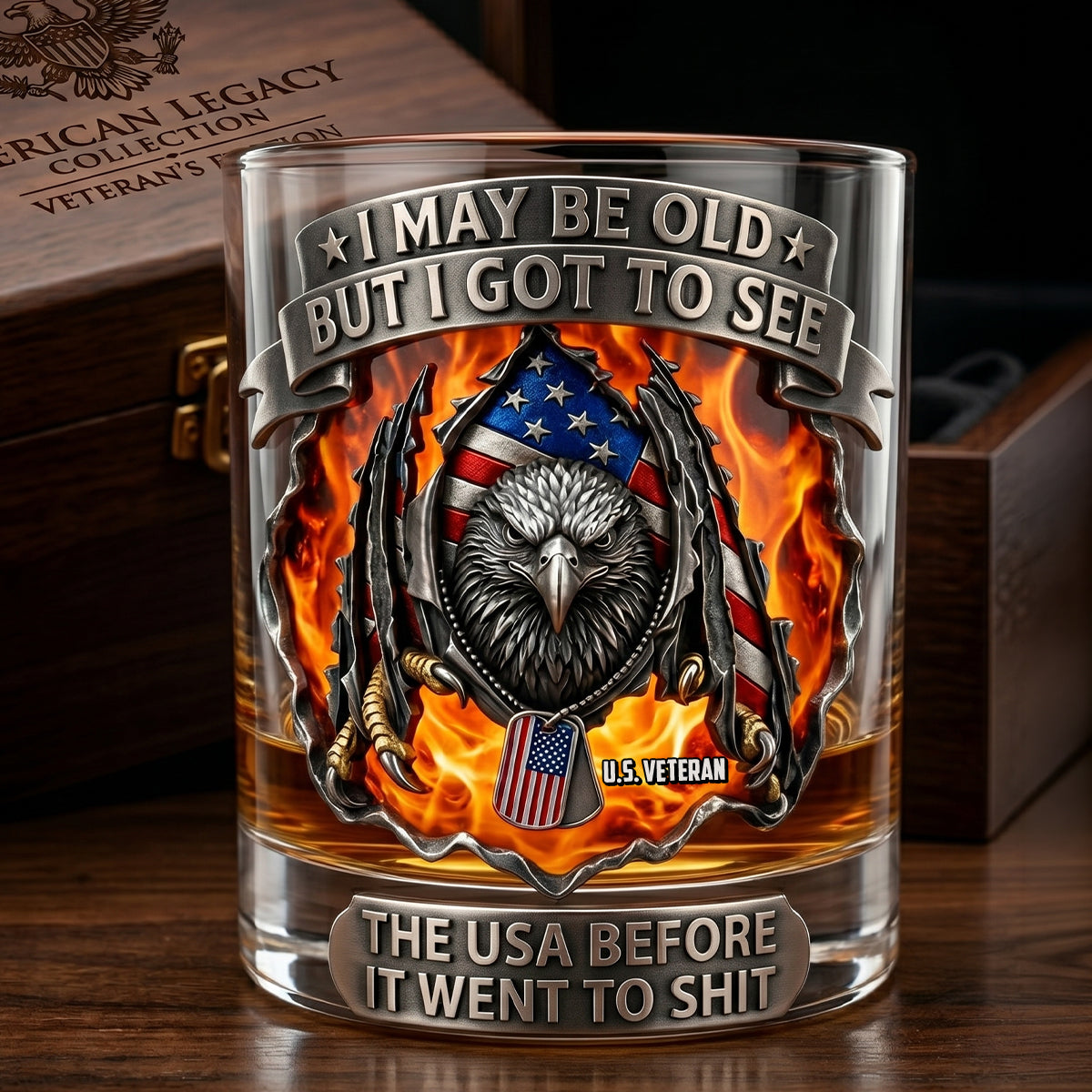 Eagle Sharp Claw Round Glass, Personalized Gifts For Veteran 03qhtn160626