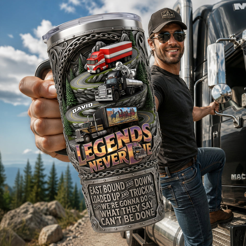 Classic Semi-Truck Legend 40oz Tumbler With Handle - Personalized Gifts For Truckers 02qhlu280526