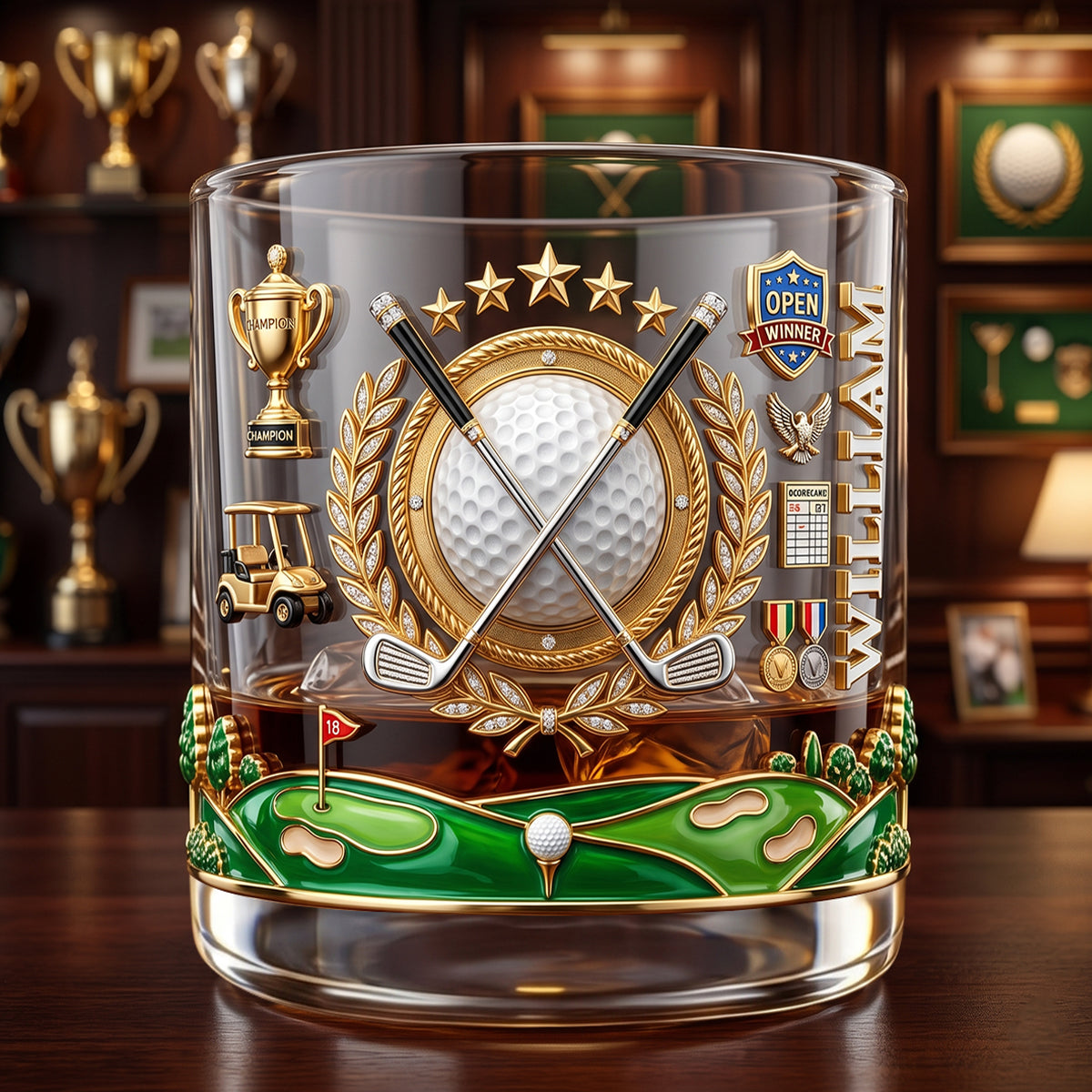 Golf Champion Drinking Glass - Personalized Gifts For Golfers 05patn240626