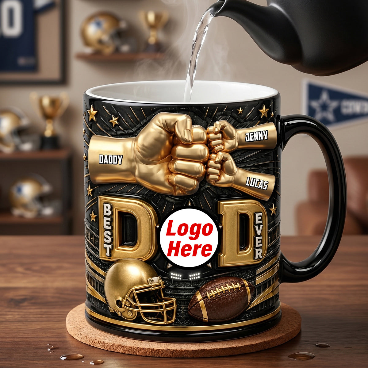 Best American Football Dad Magic Coffee Mug - Personalized Gifts For Dad 02natn190526