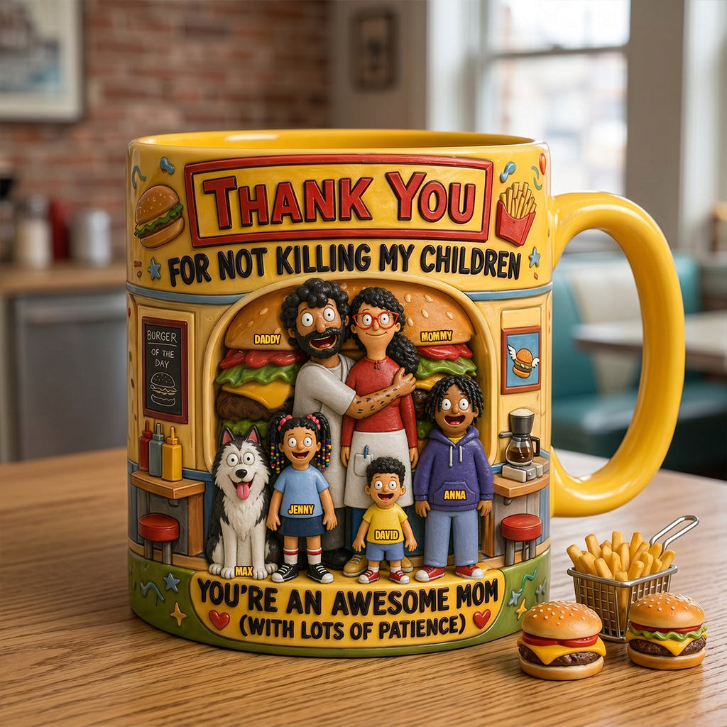 Fun Mom With Most Patience Yellow Accent Mug - Personalized Mother's Day Gifts For Wife 05QHTN240426HG