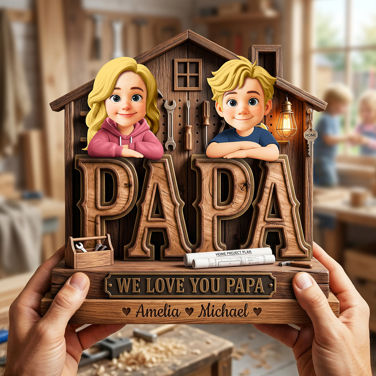 Papa Home Tools Acrylic Plaque - Personalized Gifts For Dads 01pata060526