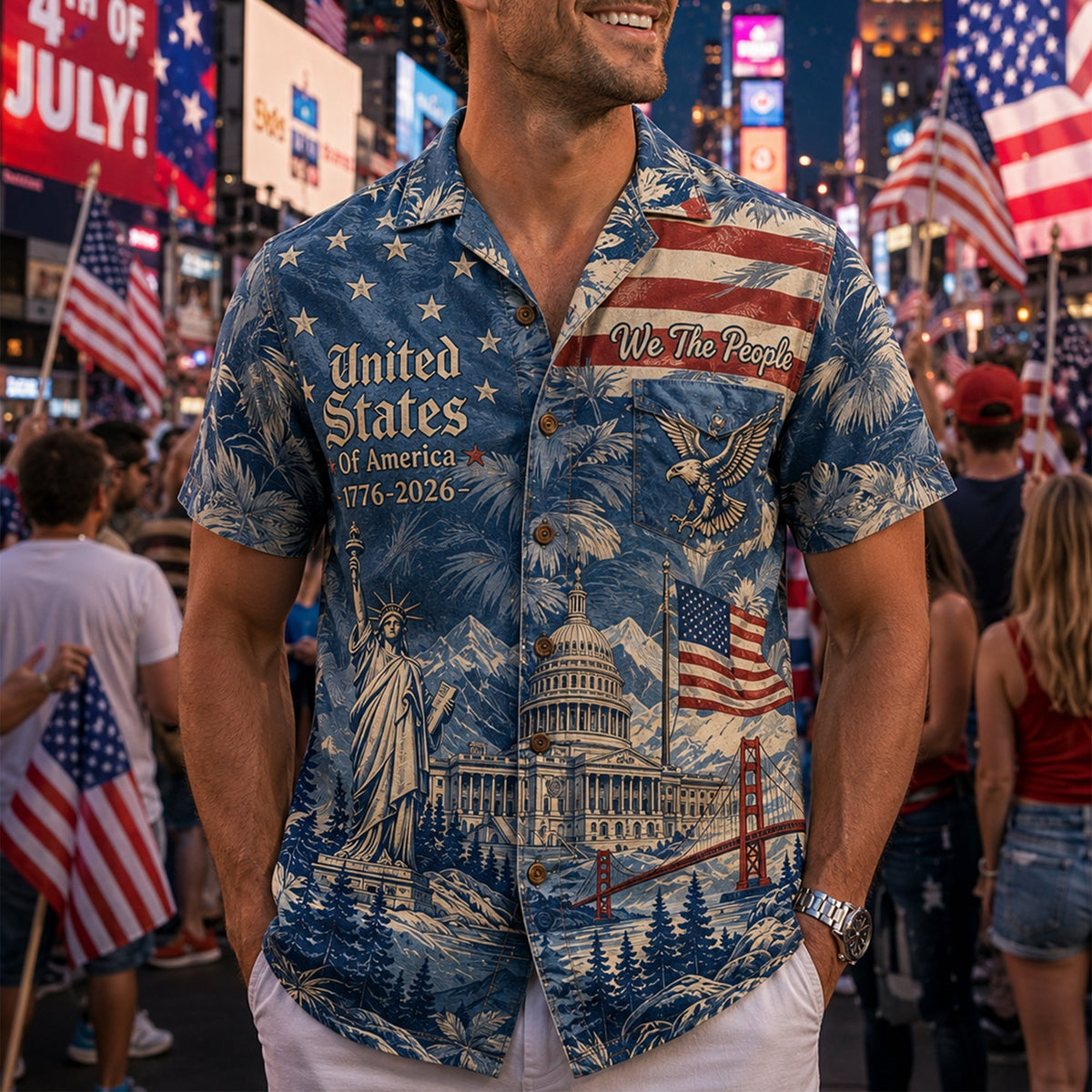 Land Of The Free Hawaiian Shirt - Personalized Gifts For Patriots 02PALU260526