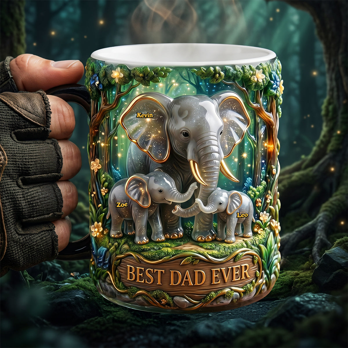 Elephant Dad Magic Coffee Mug - Personalized Gifts For Father's Day Magic Mug 02TYTA230526