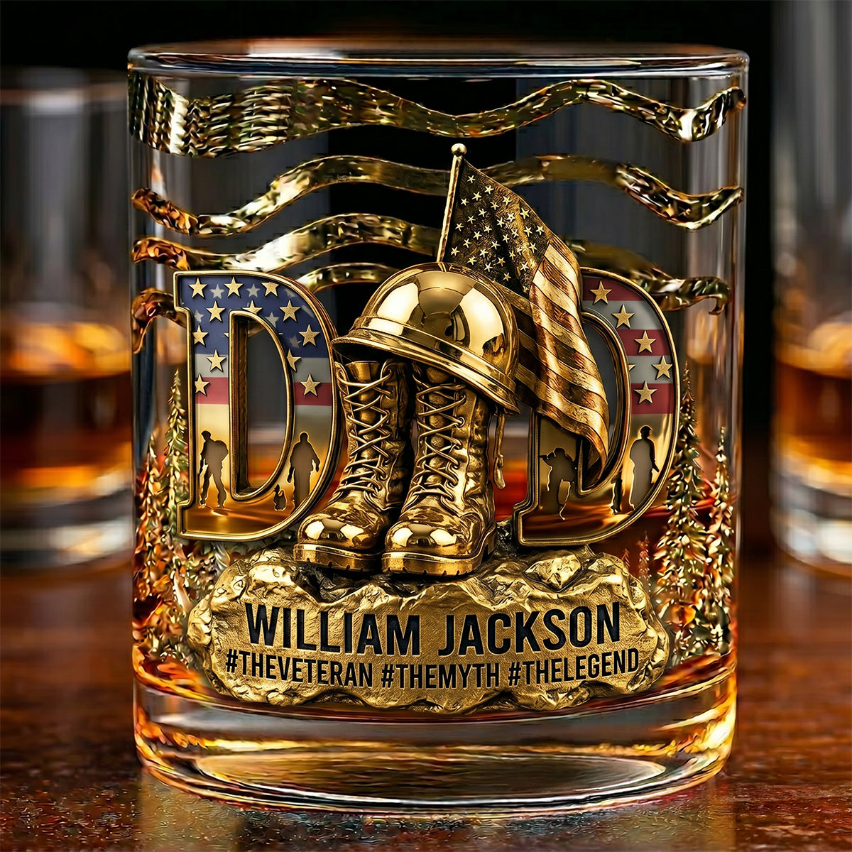 Proud Veteran Dad Drinking Glass - Personalized Gifts For Dads 03tgtn070526