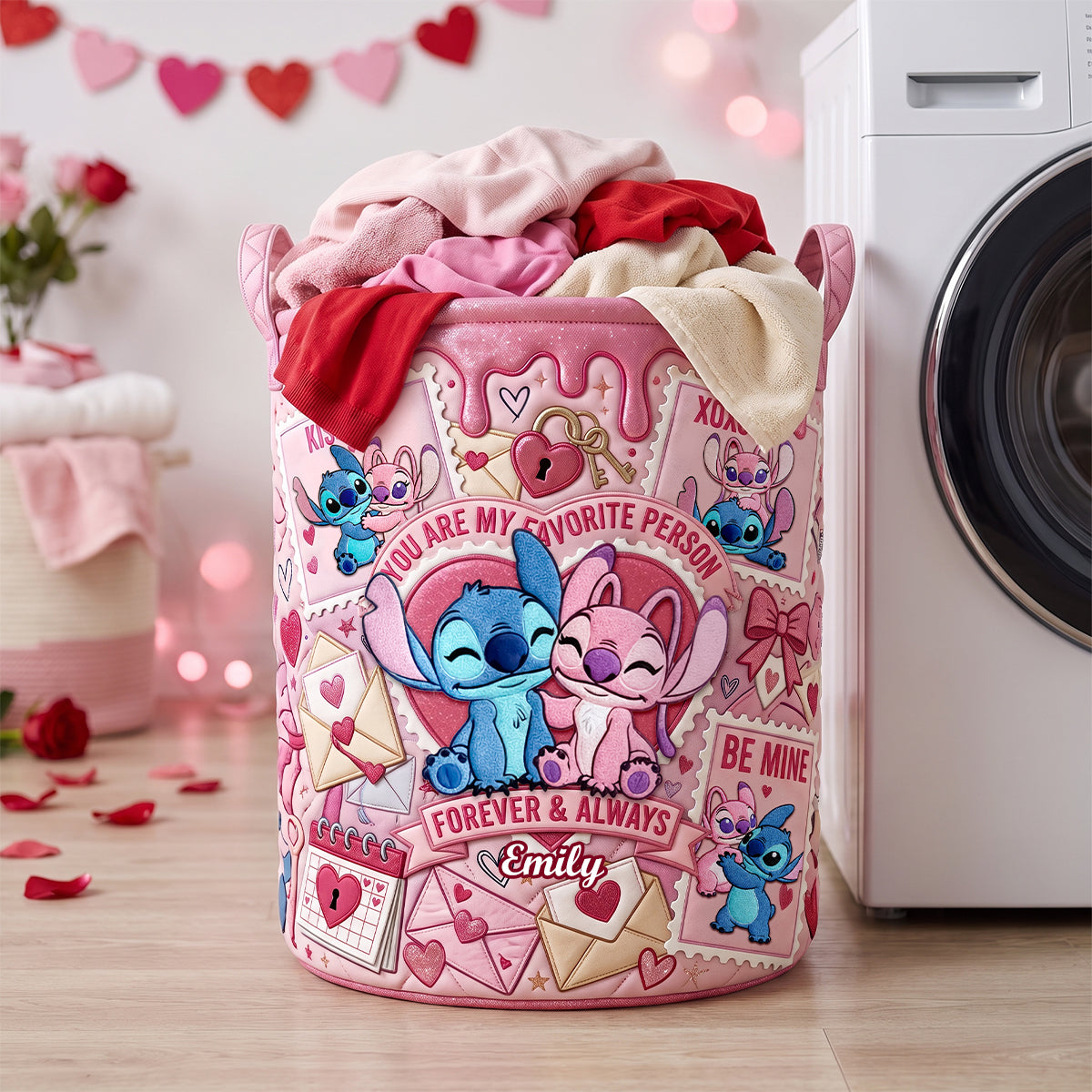 My Favorite One - Personalized Gifts For Couple Quilted Laundry Basket 03PADH110726