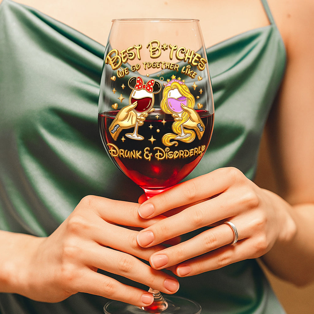 Cheers Bestie Wine Glass - Personalized Gifts For Besties 02NAQN090626
