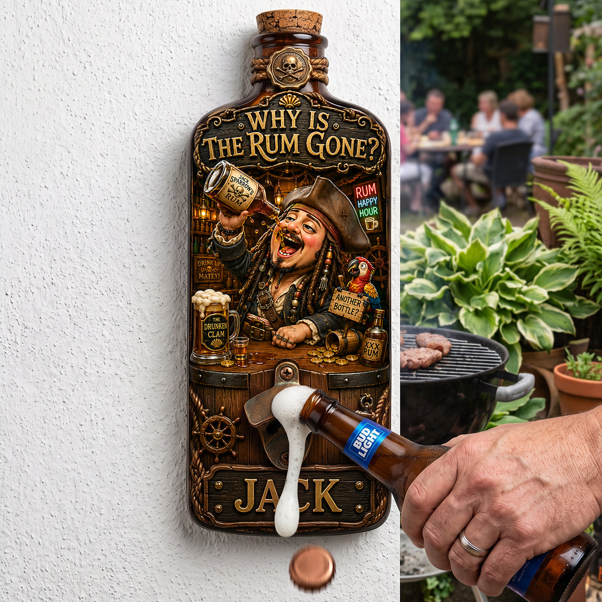 Intoxicated Man Wall Hanging Bottle Opener - Personalized Gifts 03hata140726