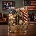 Freedom & Honor Round Glass Personalized Gifts For Veteran 03TODH270526