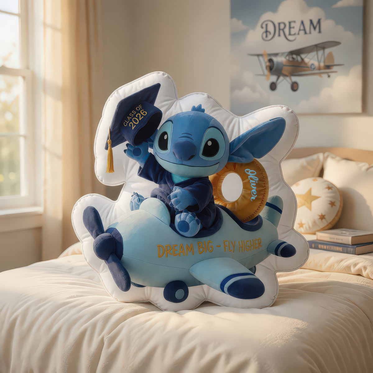 Dream Big Fly Higher Pillow - Personalized Gifts For Graduates 05padh120526