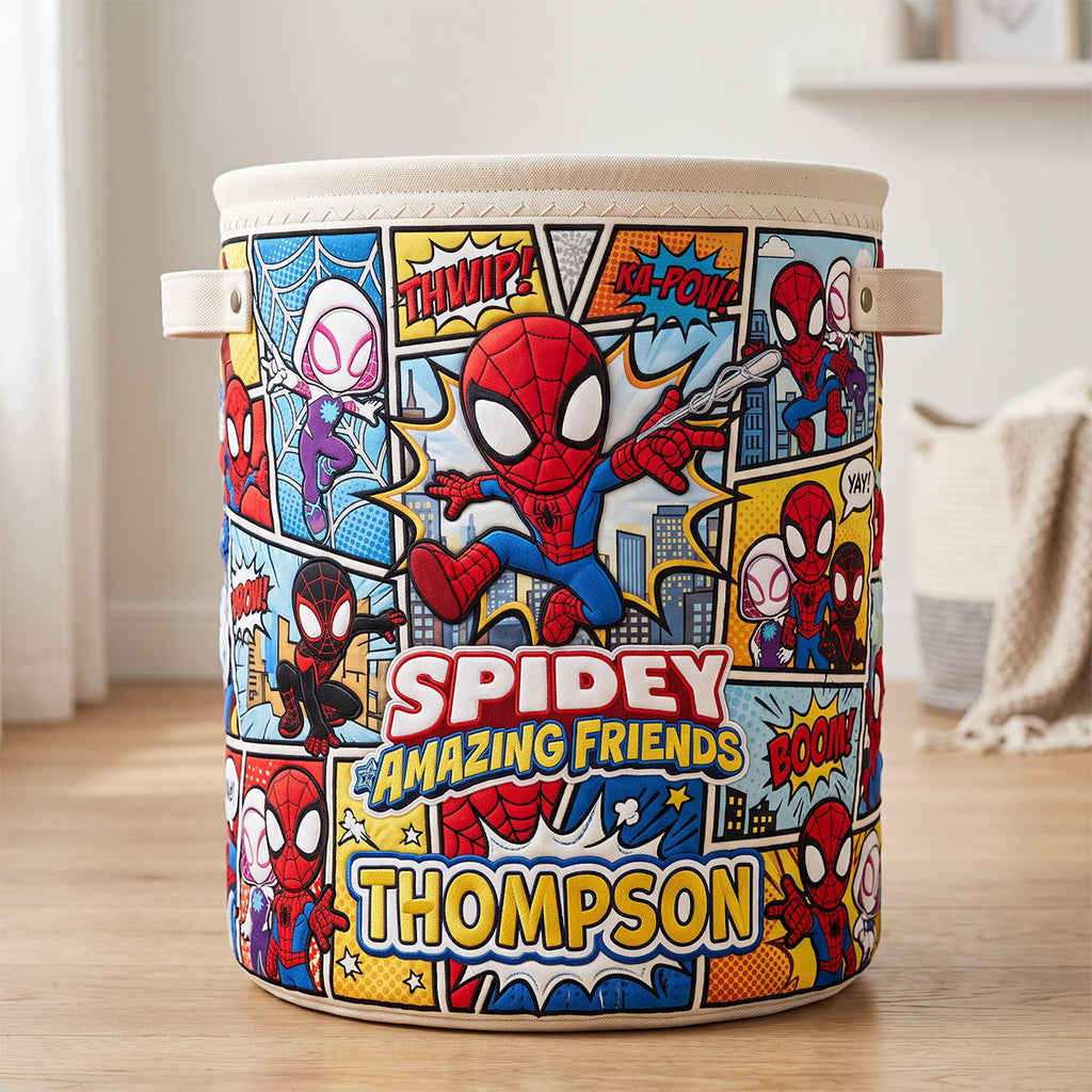 Comic Hero Quilted Laundry Basket - Personalize Gifts 02patn010726