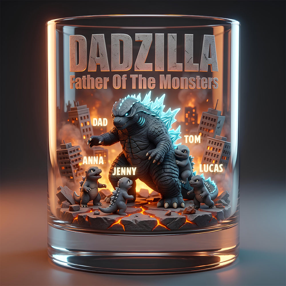 Our Roarsome Dad Round Glass - Personalized Gifts For Dad 02NADT290426