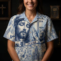 Jesus Toile de Jouy Hawaiian Shirt - Personalized Gifts For Christians 04hudt170626