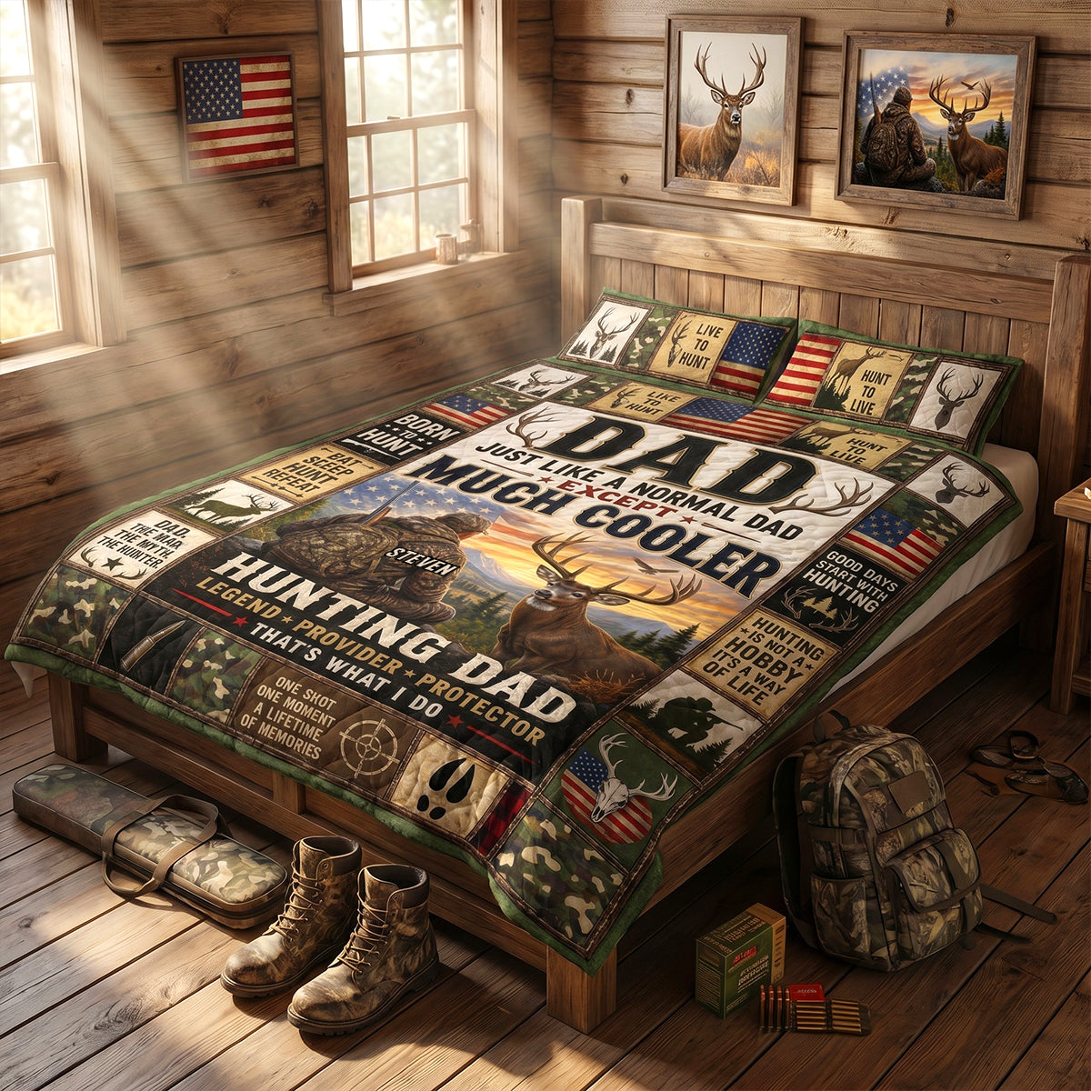 Born To Hunt Blanket  - Personalized Gifts For Dad 03TYDH290426