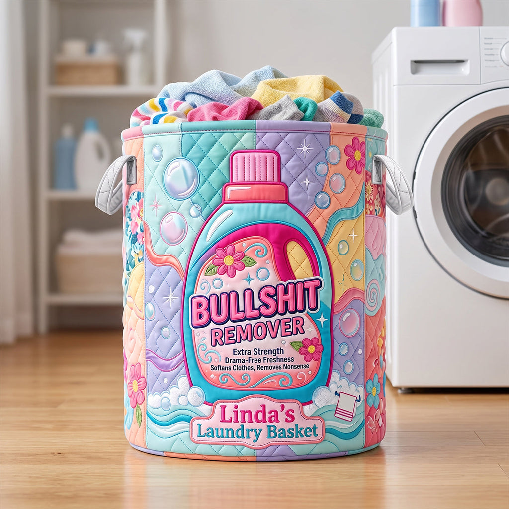 Funny Bottle Quilted Laundry Basket - Personalized Gifts 02hudh110726