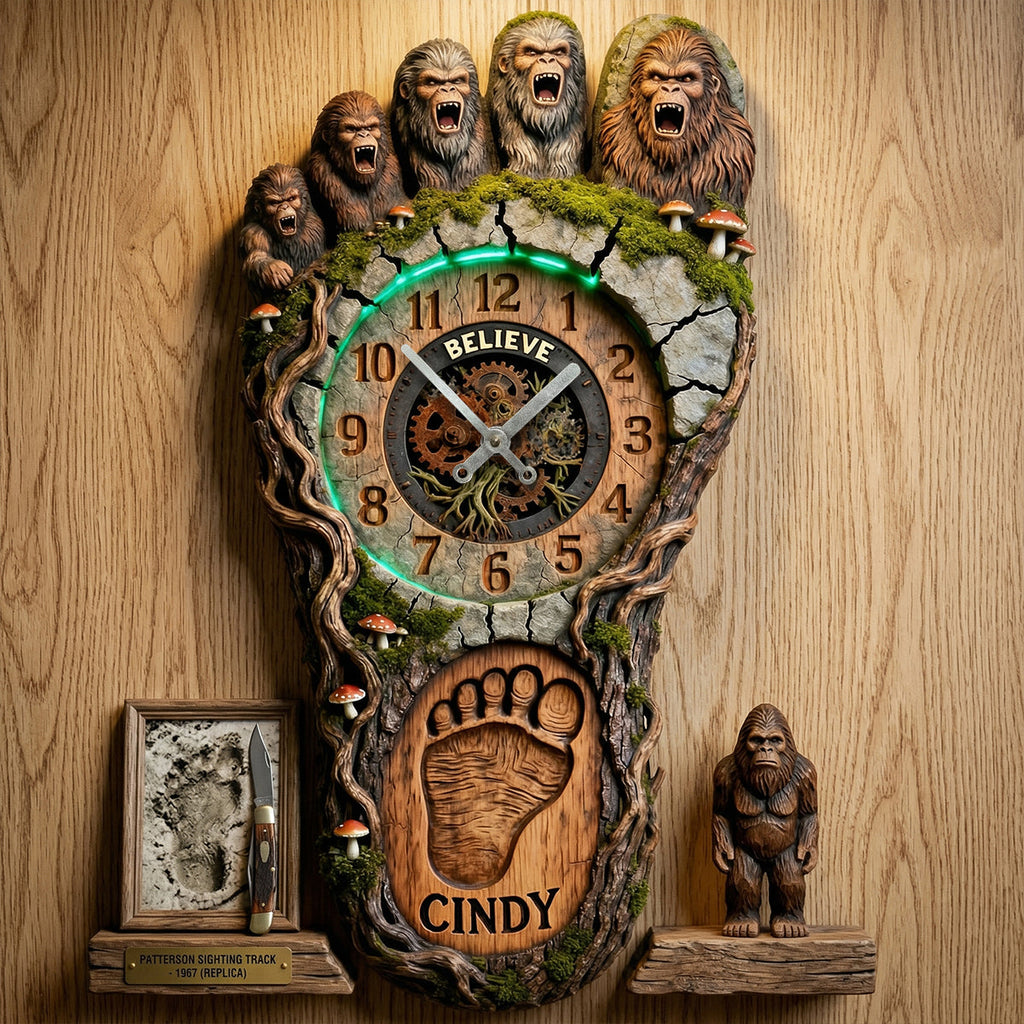 Bigfoot Hanging Wall Clock - Personalized Gifts 01hutn240326