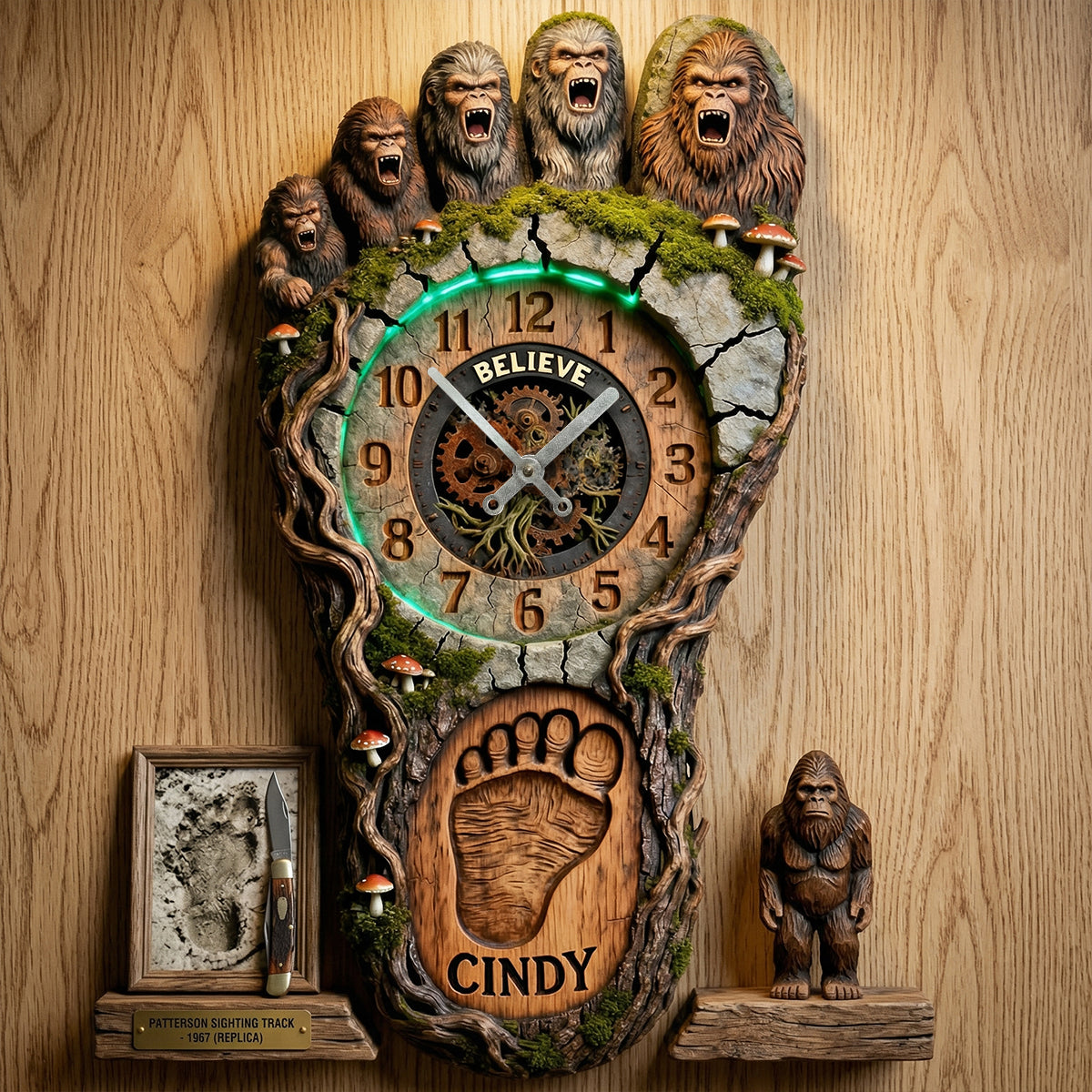 Bigfoot Hanging Wall Clock - Personalized Gifts 01hutn240326
