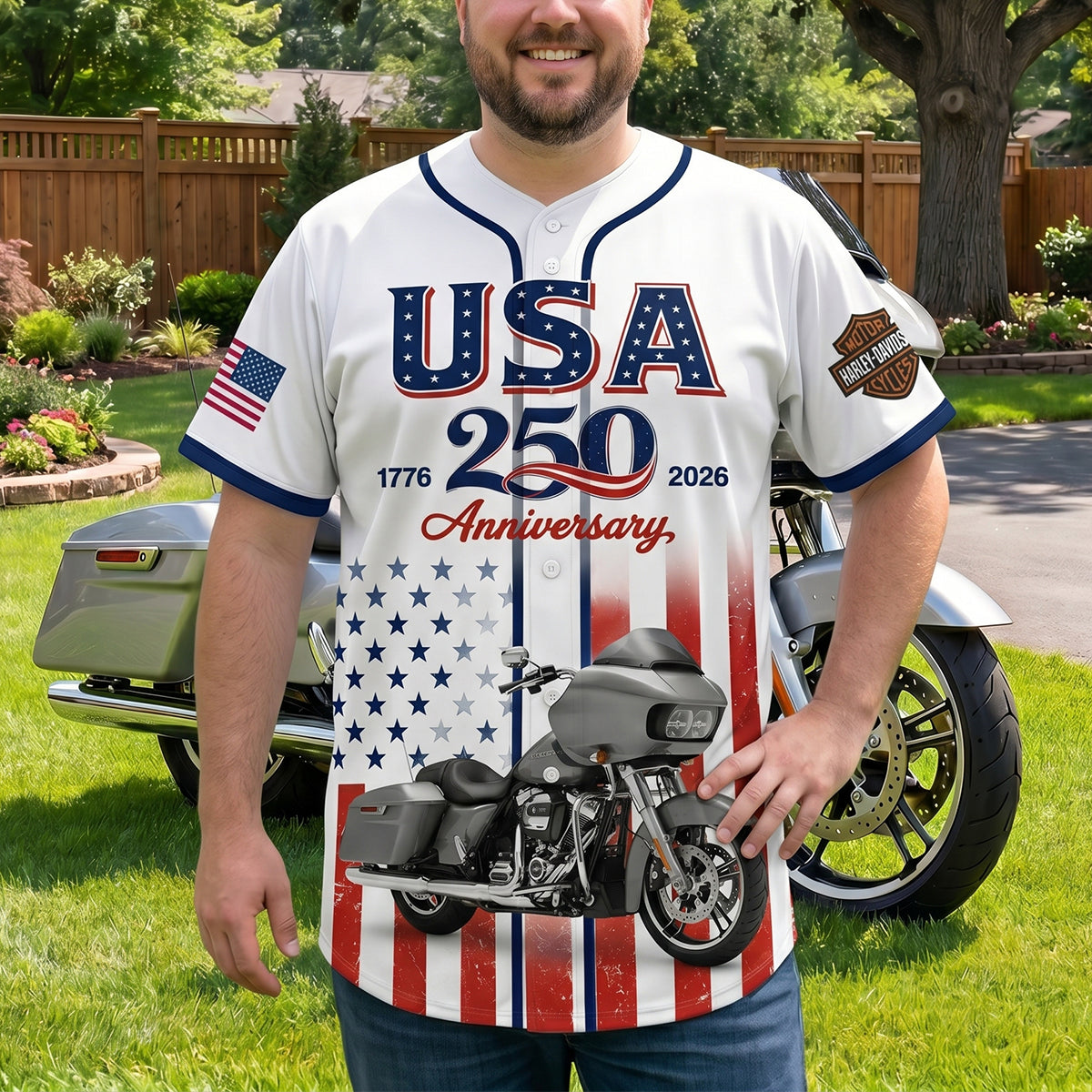 Badass Motorcycle Jersey Shirt - Custom Photo Gifts For Biker 02natn170626
