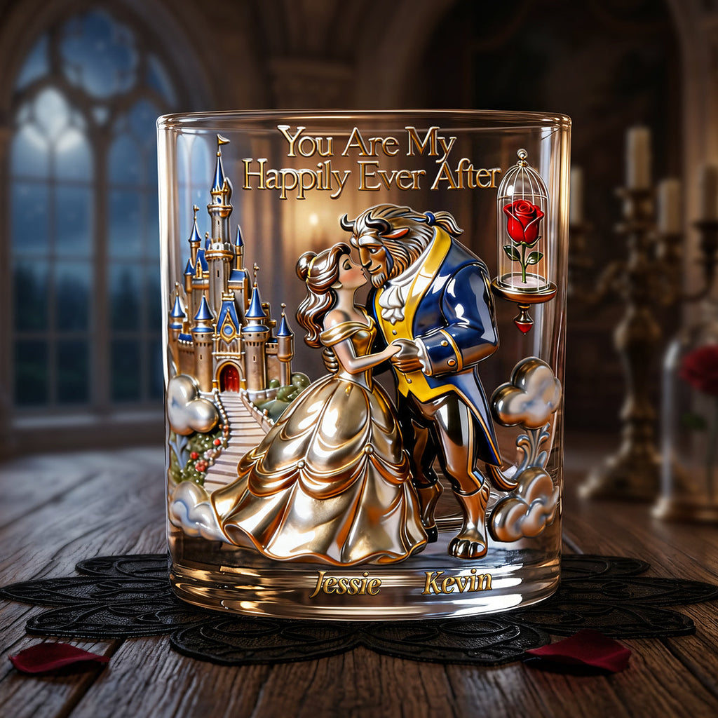 Romantic Couple Round Glass - Personalized Gifts For Couple 02OHTA150626