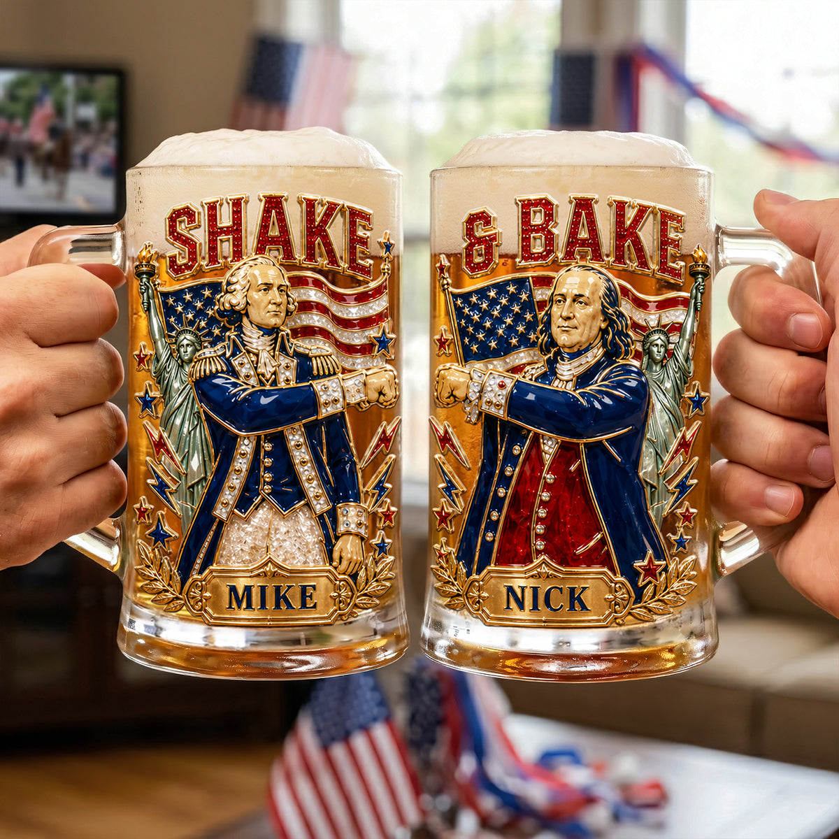 Funny Friends USA Dringking Glass - Personalized Gifts For Friends 01pata170626