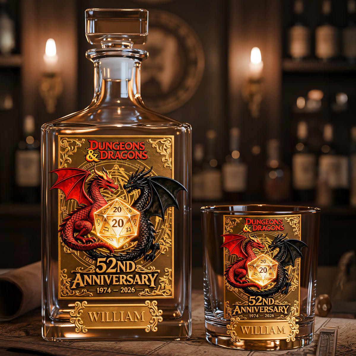 52th Anniversary Magic Game Personalized Gifts For Game Lovers Decanter Set 02kita280226