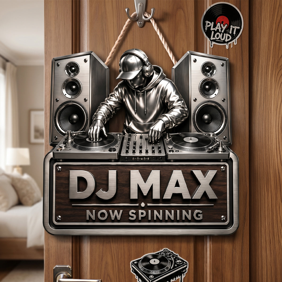 DJ Room Custom Name Cut Metal Sign - Personalized Gifts For DJ Metal Sign 02NADH170626