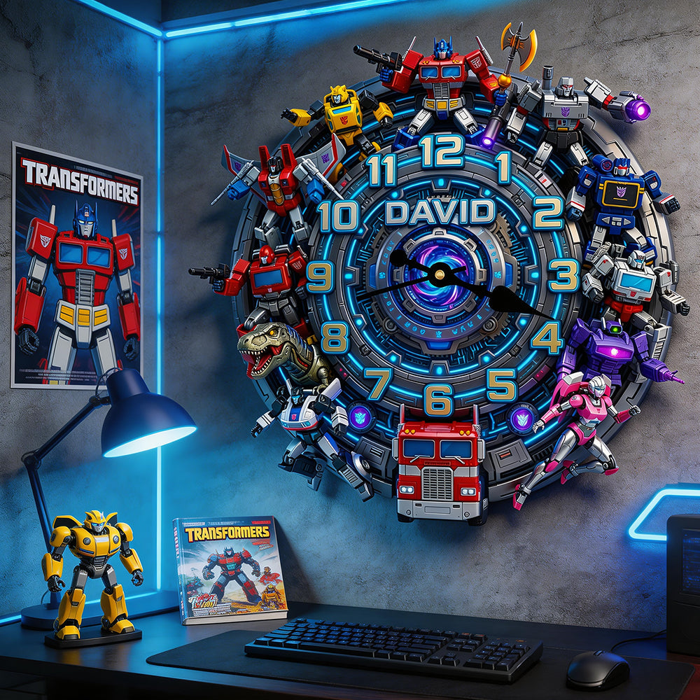 Futuristic Warrior Acrylic Hanging Wall Clock - Personalized Gifts 02nadt310326