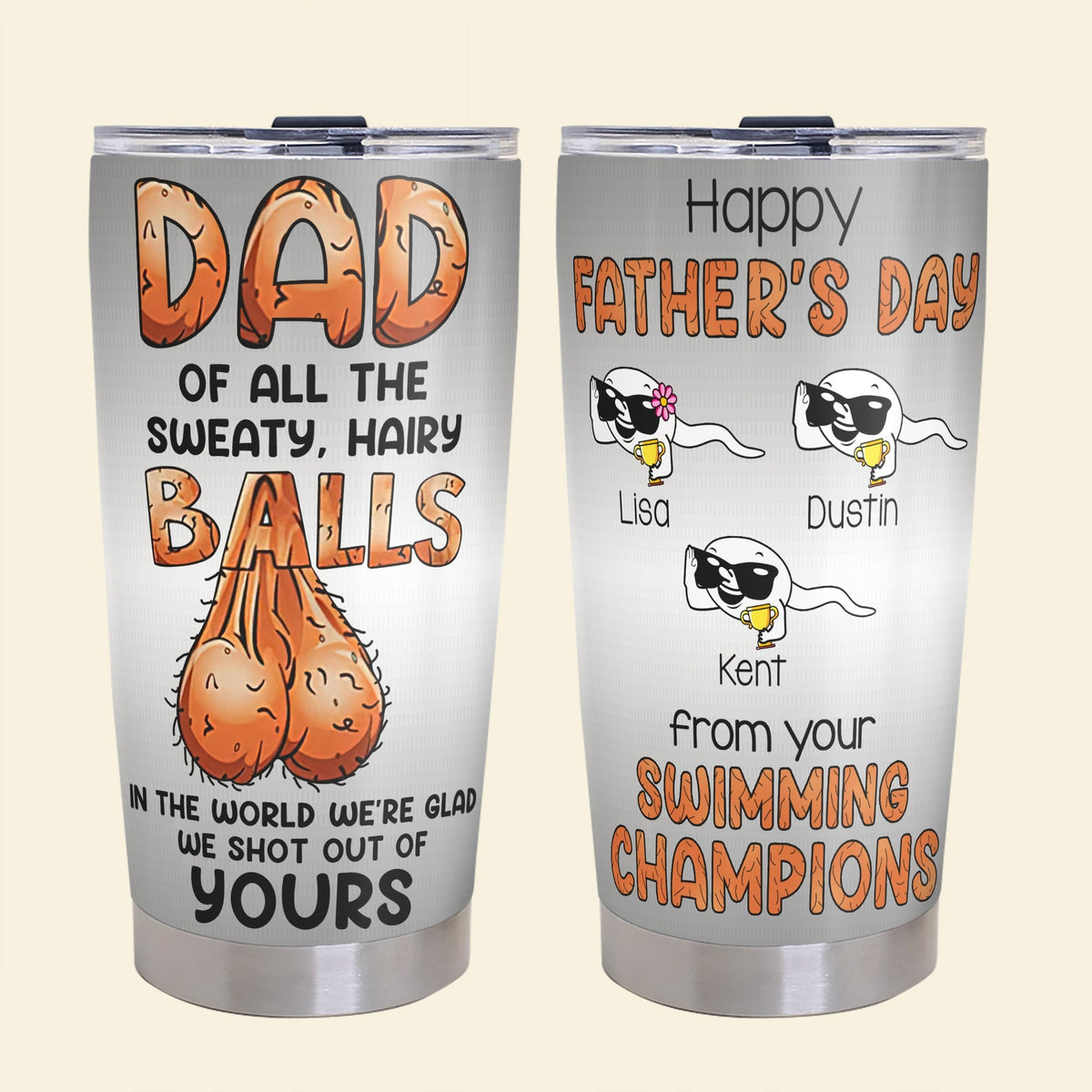 Funny Dad Balls Tumbler - Personalized Gift For Dads 06OHQN290526