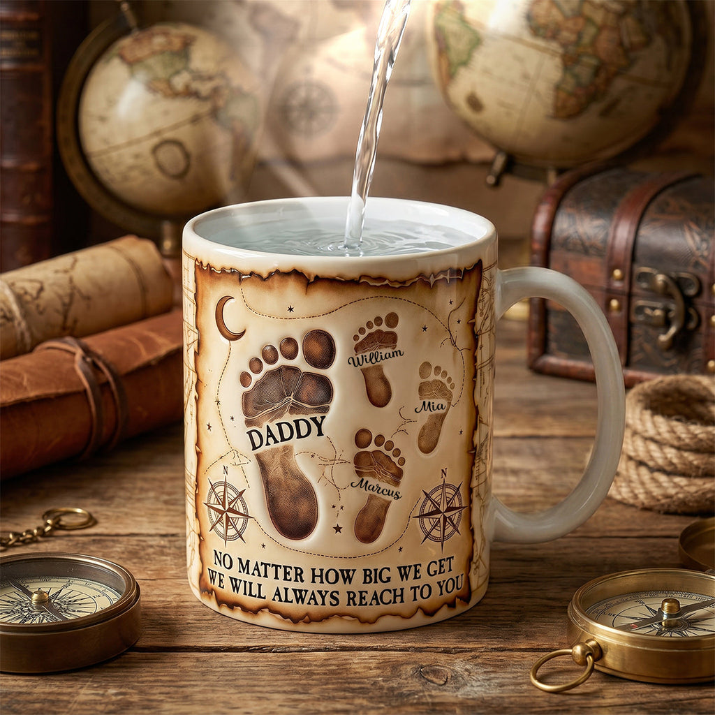 Dad Footprint Coffee Mug - Personalized Gifts For Dad 03TODH210526