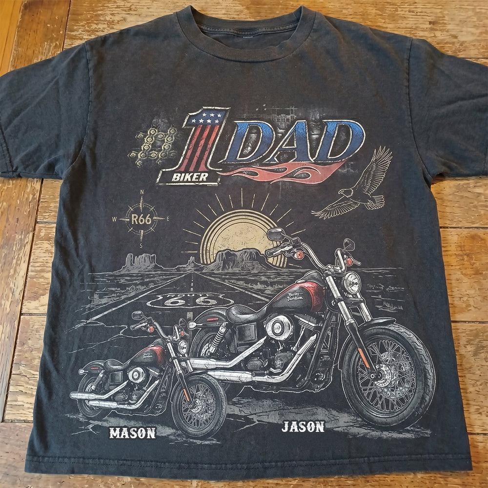 King Of The Road Motorcycle Dad Shirt - Personalized Gifts For Biker Dads 133qhdt080626