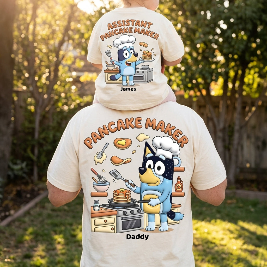 Lovely Pancake Maker Dad & Kids Shirt - Personalized Gifts For Dads 04natn200526