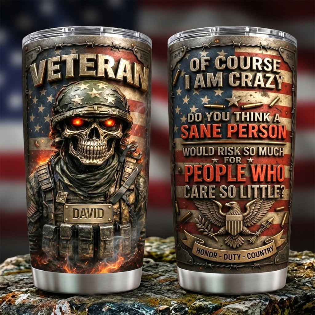 Fire Skull Veteran Tumbler Personalized Gifts For Veteran 04TYLU070426