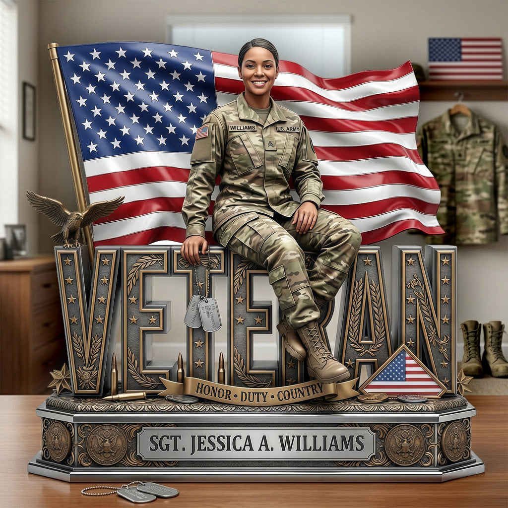 Proud Veteran Custom Photo Acrylic Plaque Tribute 03TYLU060426