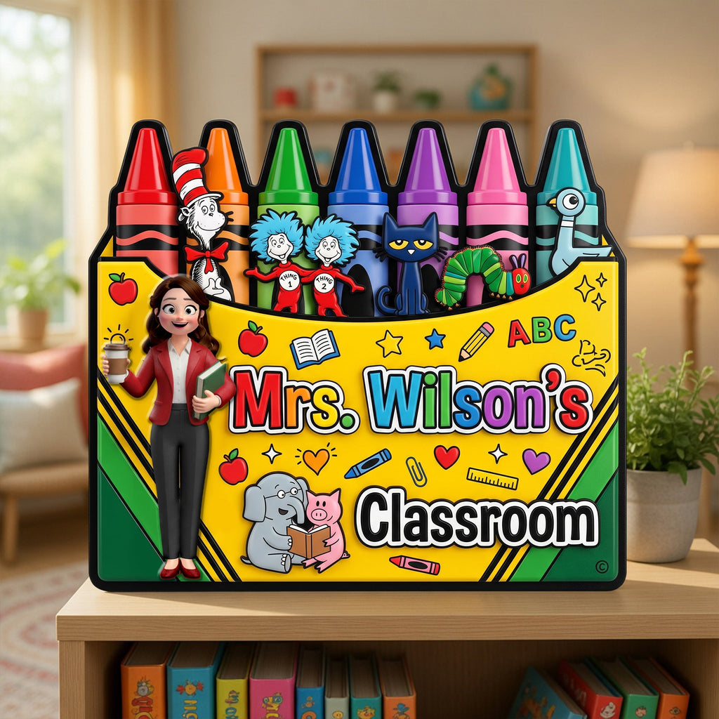 Teacher's Crayon Classroom Acrylic Plaque - Personalized Gifts For Teachers 02naqn060726