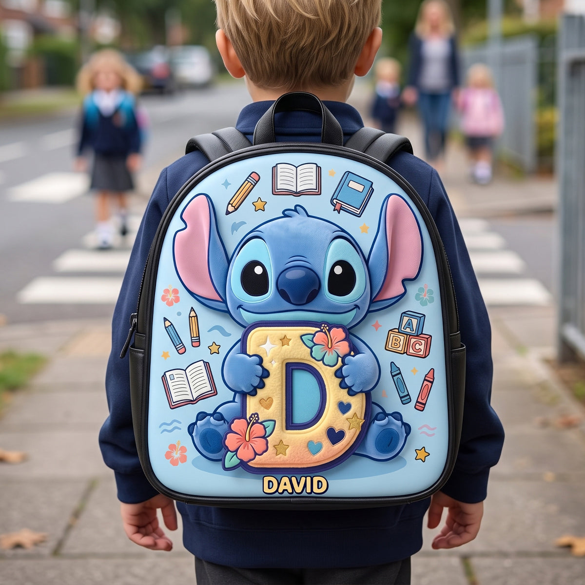 Alphabet Cute Alien Backpack - Personalized Gifts For Kids School Bag 02natn290626