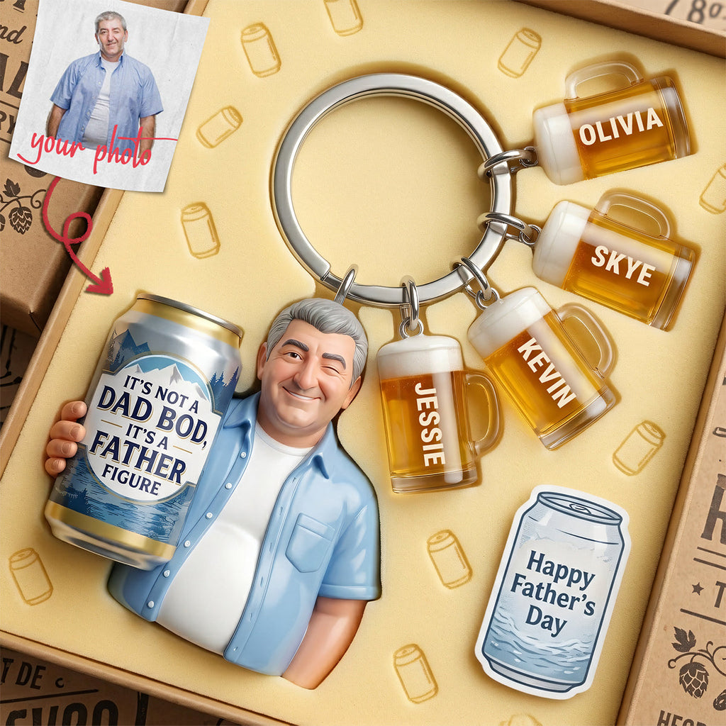 Dad Beer Acrylic Tag Keychain - Custom Photo Gifts For Dads 02nata080526