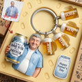 Dad Beer Acrylic Tag Keychain - Custom Photo Gifts For Dads 02nata080526