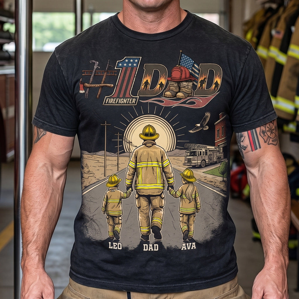 Top Firefighter Dad Shirt - Personalized Gifts For Firefighter Dads 01qhdt260526