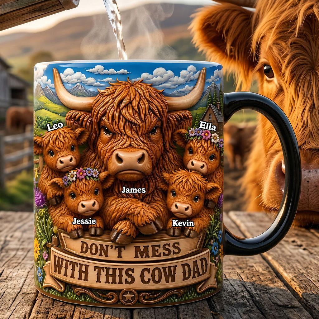Rustic Highland Cow Dad Magic Coffee Mug- Personalized Gifts For Dads 03TYTA220526