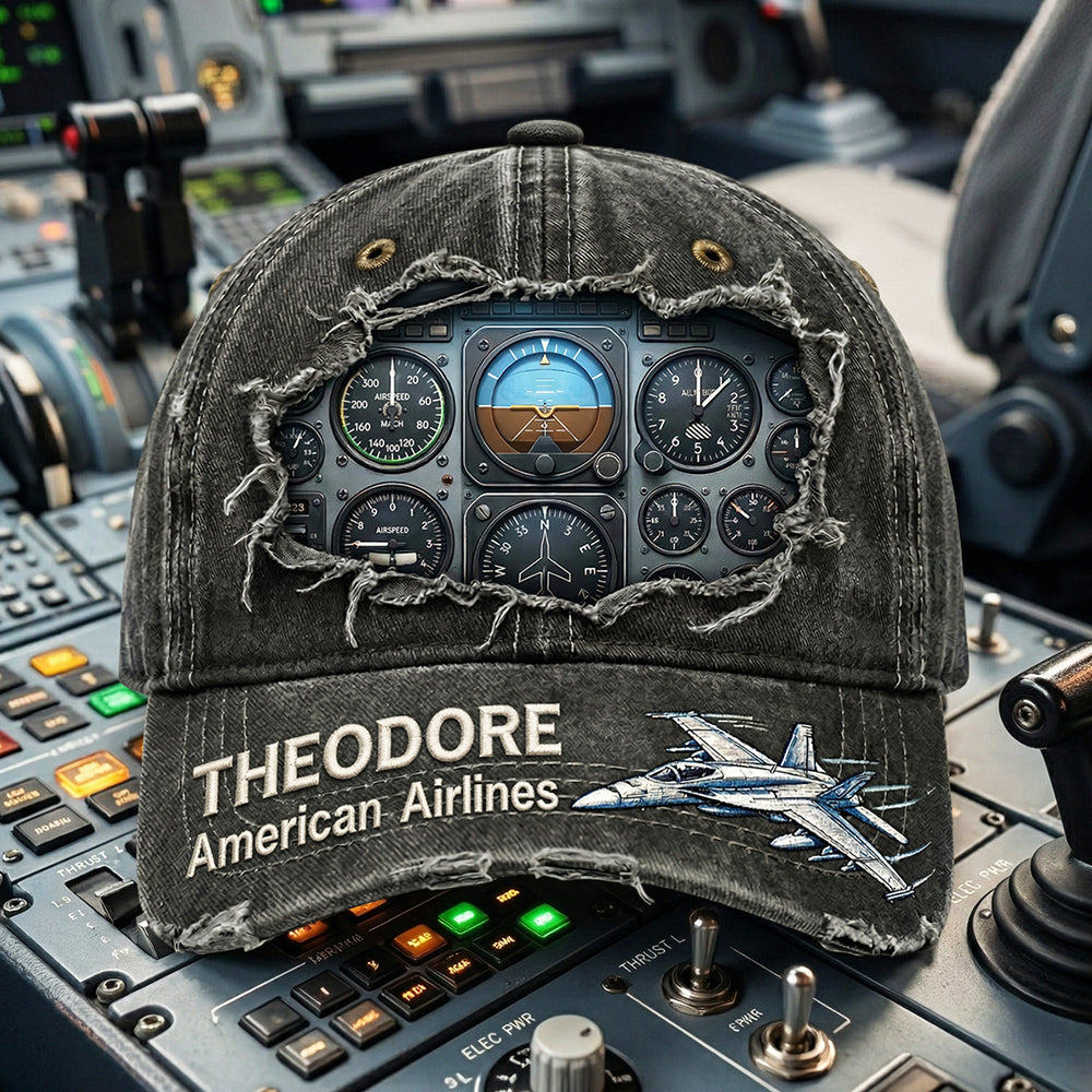 Airplane Cockpit Instrument Panel Classic Cap - Personalized Gifts For Pilot 02nadt300326