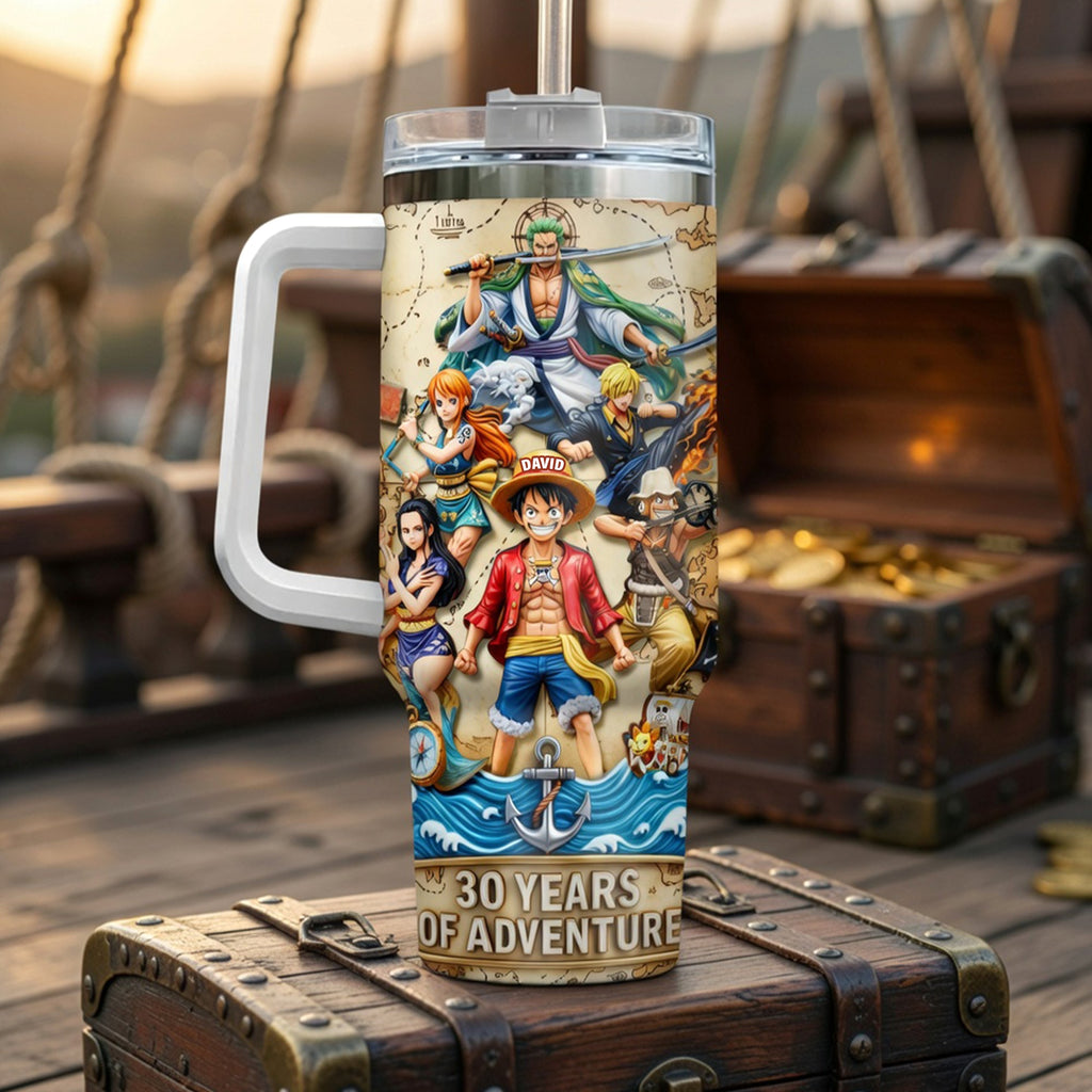 30 Years Of Adventure Tumbler With Handle - Personalized Gifts For Anime Lover 01toqn160626