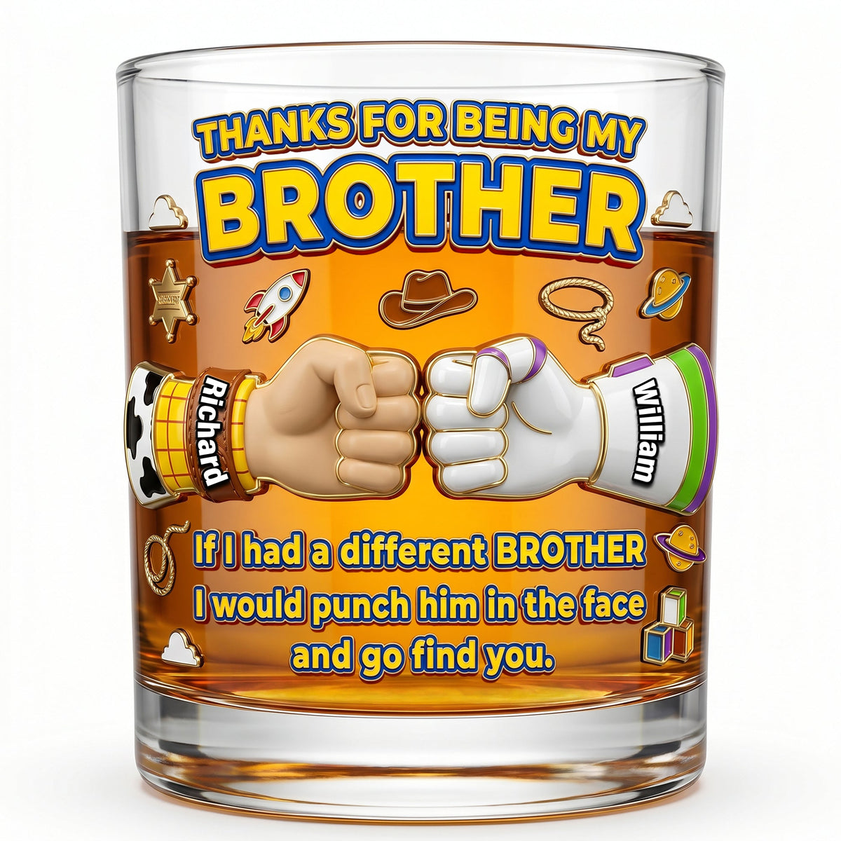 Proudly Your Brother Whiskey Glass - Personalized Gifts For Brothers 04NAQN040626