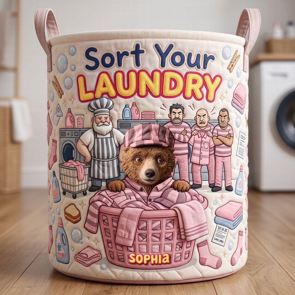 Fun Color Bleeding Quilted Laundry Basket, Personalized Gifts 02qhqn110726
