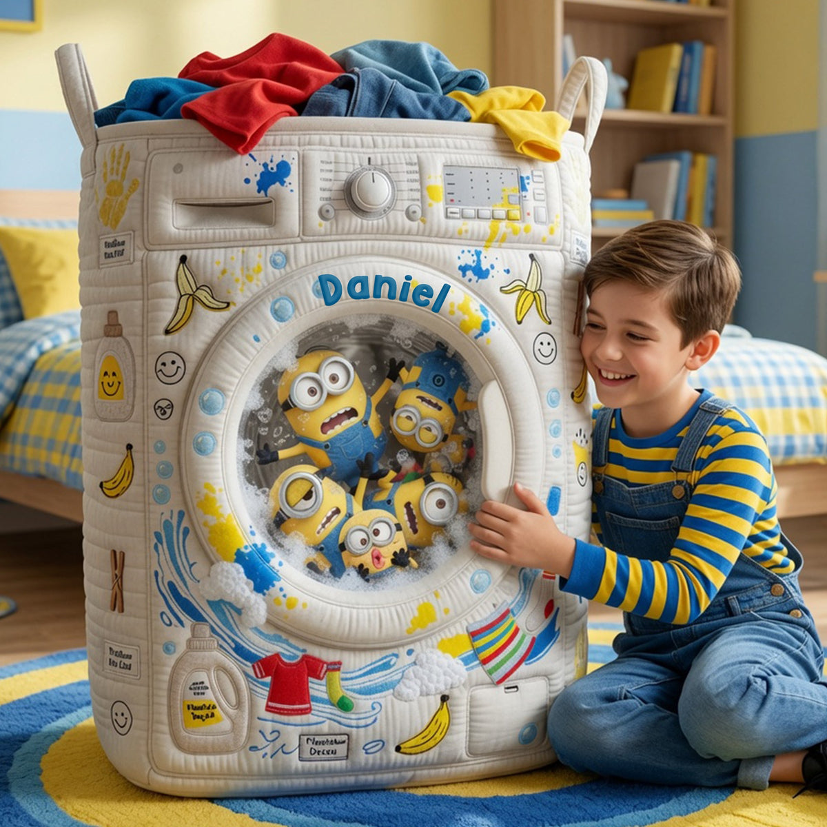 Messy Load Quilted Laundry Basket, Personalized Gifts 04qhlu100726