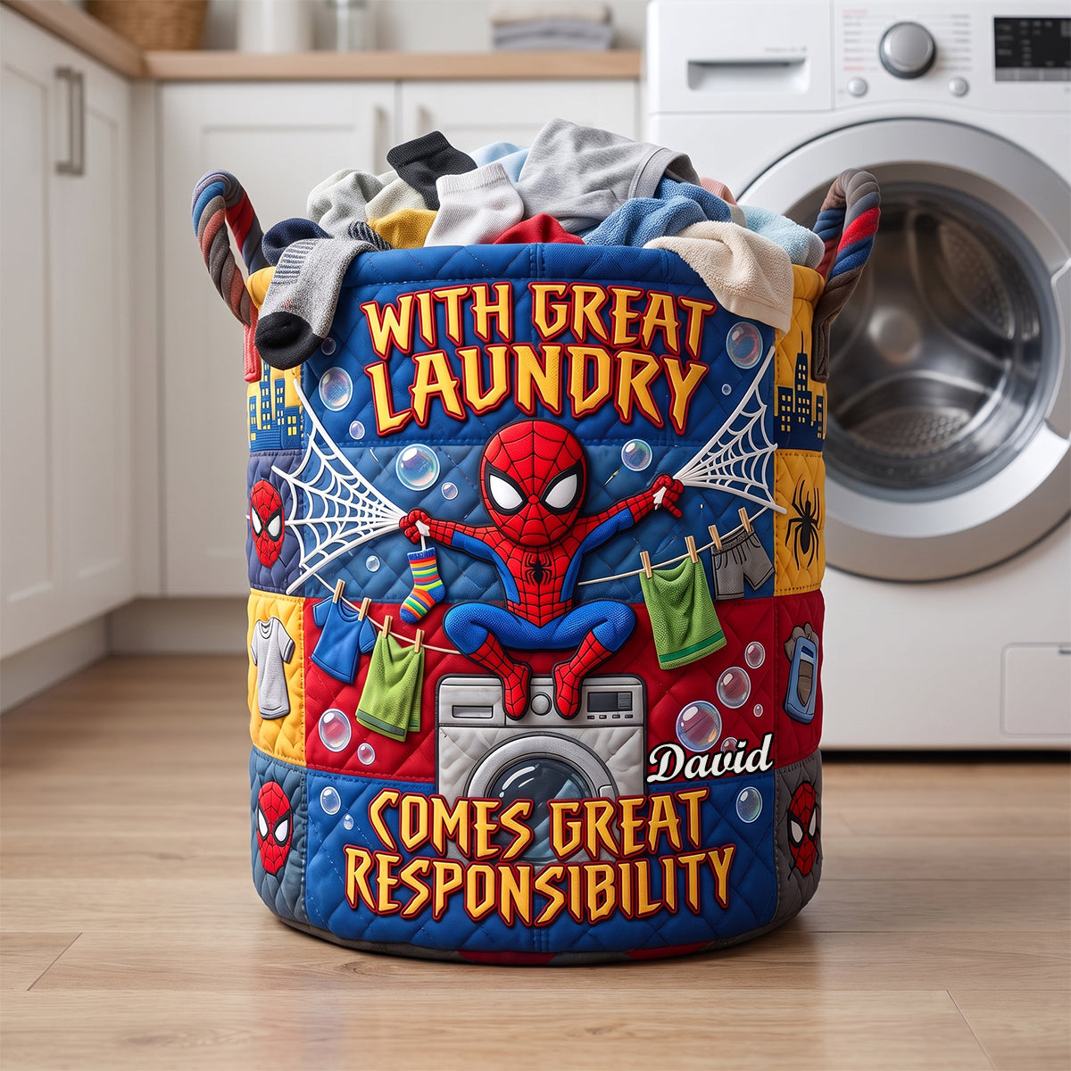 Laundry Time - Personalized Gifts Quilted Laundry Basket 07TYDH090726